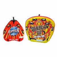 RAVE Sports Ripper 2 Rider Towable Boat Float + Diablo 3 Rider Towable Boat Raft