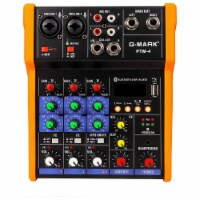 G-MARK PTM4 Mini 4 Channel Portable Bluetooth Audio Mixer Sound Board DJ Console