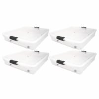 Homz 56 Qt Full/Queen Underbed Clear Plastic Latching Storage Container, 4 Pack