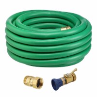 Underhill 50 Ft Green Water Hose w/ Precision Cloudburst Nozzle & Hose Adapter