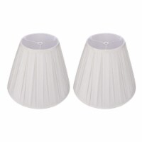 ALUCSET Pleated Barrel Lamp Shade for Table and Floor Lights, Off White (2 Pack)