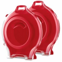 Sterilite Clear Lid Nesting Storage Christmas Holiday Wreath Box, Red (2 Pack)