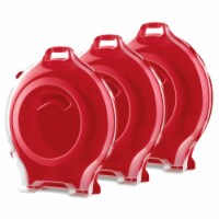 Sterilite Clear Lid Nesting Storage Christmas Holiday Wreath Box, Red (3 Pack)