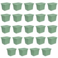 Sterilite 18 Gallon Stackable Storage Tote with Handles, Crisp Green (24 Pack)