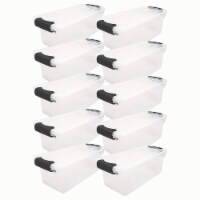 Homz 7.5 Qt Clear Storage Organizing Container Bins with Latching Lids, 10 Pack