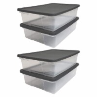 Homz 28 Quart Snaplock Clear Plastic Storage Tote Container Bin