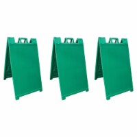 Plasticade Signicade Portable Folding Sidewalk Double Sided Sign Stand, Green (3 Pack)