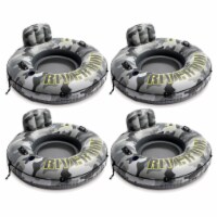 Intex River Run I Camo Inflatable Floating Tube Raft with Cup Holders (4 Pack)