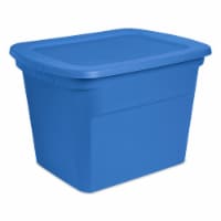 Sterilite 18 Gal Stackable Storage Box Container w/Handle, Blue Summer (24 Pack)