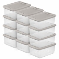 Sterilite 15 qt Clear Latching Storage Container Organizing Box, Blue (24 Pack)