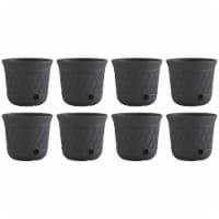 Suncast 14'' x 12 Decorative Hideaway Garden Hose Storage Pot, Gray (8 Pack)