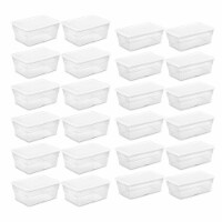 Sterilite 6 Qt Clear Storage Tote, 12 Pack, & 16 Qt Clear Storage Tote, 12 Pack