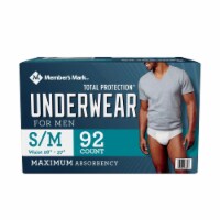 Member's Mark Total Protection Underwear for Men, Small/Medium (92 Count)