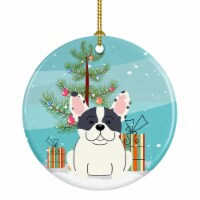 Caroline'sMerry Christmas Tree French Bulldog Piebald Ceramic Ornament