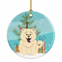 Caroline'sMerry Christmas Tree Chow White Ceramic Ornament