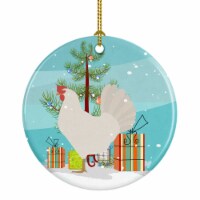 Leghorn Chicken Christmas Ceramic Ornament,