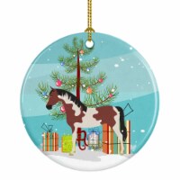 Pinto Horse Christmas Ceramic Ornament,