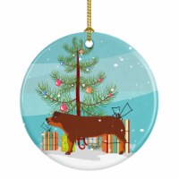 Caroline'sDuroc Pig Christmas Ceramic Ornament