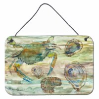 Carolines Treasures  SC2017DS812 Crab, Shrimp and Oyster Sunset Wall or Door Han