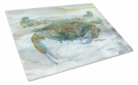 Carolines Treasures SC2002LCB Crab a leg up Watercolor Glass Cutting Board Larg