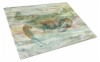 Carolines Treasures SC2015LCB Crab a leg up Sunset Glass Cutting Board Large