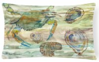 Crab, Shrimp and Oyster Sunset Canvas Fabric Decorative Pillow