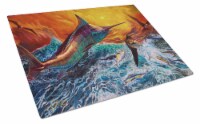 Carolines Treasures  JMA2012LCB Reflective Chaos Blue Marlin Glass Cutting Board