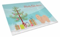 Carolines Treasures CK3468LCB Tan Lhasa Apso Christmas Tree Glass Cutting Board