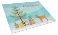 Carolines Treasures CK3479LCB Toy Poodle Christmas Tree Glass Cutting Board Lar