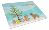 Small Greek Domestic Dog Kokoni Christmas Tree Glass Cutting Board Large