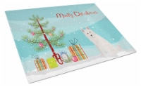 Carolines Treasures CK3498LCB Danish Spitz Christmas Tree Glass Cutting Board L