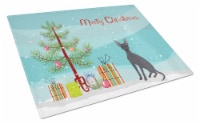 Peruvian Hairless Dog Christmas Tree Glass Cutting Board Large