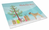 Carolines Treasures CK3523LCB Border Terrier Christmas Tree Glass Cutting Board
