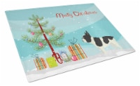 Carolines Treasures CK3539LCB French Bulldog Christmas Tree Glass Cutting Board