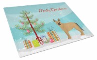 Tan German Shepherd Mastiff Mix Christmas Tree Glass Cutting Board Large