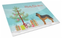 Black German Shepherd Mastiff Mix Christmas Tree Glass Cutting Board Large