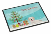 Small Greek Domestic Dog Kokoni #2 Christmas Tree Doormat 18x27