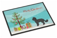 Carolines Treasures CK3855MAT Black Maltipoo Christmas Tree Doormat 18x27