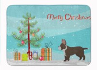 Black French Bulldog Pit Bull Mix Christmas Tree Machine Wash Memory Foam Mat