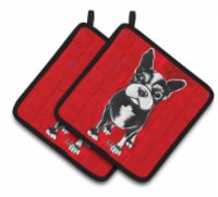 Carolines Treasures MW1314PTHD Boston Terrier Runt Pair of Pot Holders