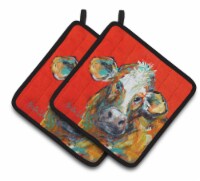 Carolines Treasures MW1319PTHD Cow Caught Red Handed Too Pair of Pot Holders