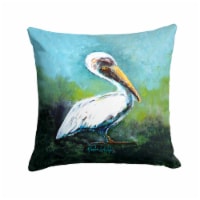 Carolines Treasures  MW1309PW1414 Blue Stand White Pelican Fabric Decorative Pil
