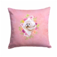 Carolines Treasures CK4119PW1414 Bichon Fris? #1 Pink Flowers Fabric Decorative