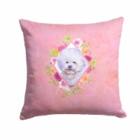 Carolines Treasures CK4120PW1414 Bichon Fris? #2 Pink Flowers Fabric Decorative