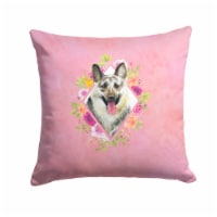 Eastern German Shepherd Pink Flowers Fabric Decorative Pillow