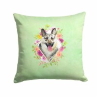 Eastern German Shepherd Green Flowers Fabric Decorative Pillow