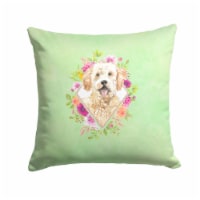 Carolines Treasures  CK4396PW1414 Goldendoodle Green Flowers Fabric Decorative P