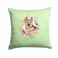 Carolines Treasures  CK4397PW1414 German Shepherd Green Flowers Fabric Decorativ