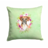 Carolines Treasures  CK4415PW1414 Boxer Green Flowers Fabric Decorative Pillow