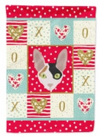 Carolines Treasures CK5107CHF Cornish Rex Cat Love House Flag, Red